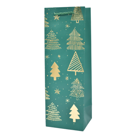 Cutii și pungi cadou - Punga cadou sticla Craciun 12x35x9 cm