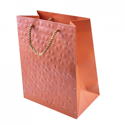 Punga cadou unicolora flori premium 26x32x12 cm [2]