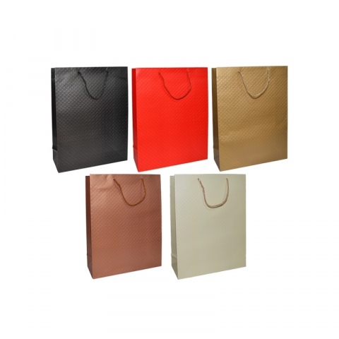 Accesorii pentru impachetat - Punga cadou unicolora premium 30x42x12 cm