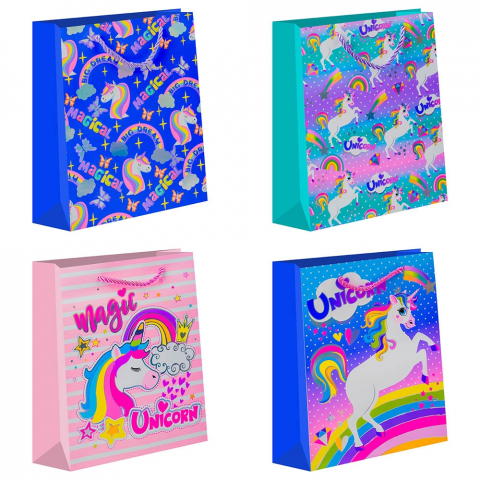Accesorii pentru impachetat - Punga cadou Unicorn 26x32x12 cm