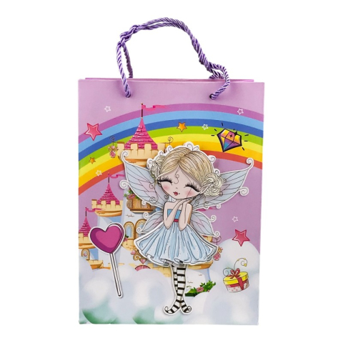 Noutăți Librăria Compas - Punga cadou cu printese si castele 3D 18x24 cm