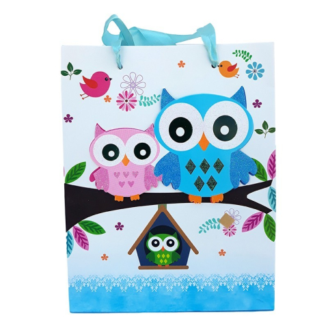 Punga hartie 18x23 cm bufnite diverse culori [1]