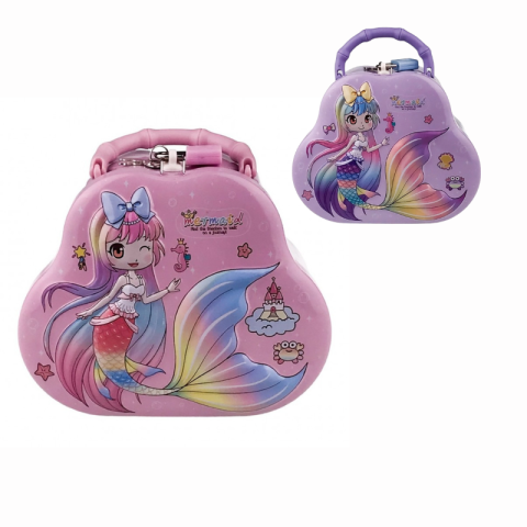 Articole pentru copii - Pusculita cu sirene in forma de gentuta 16 X 13 cm culori diferite