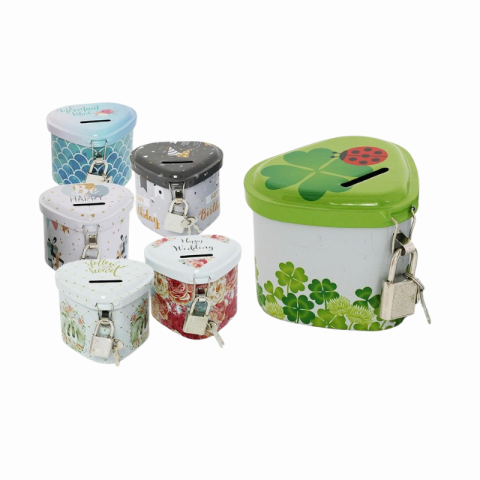 Articole pentru copii - Pusculita 7.5x7.5x6 cm culori diferite