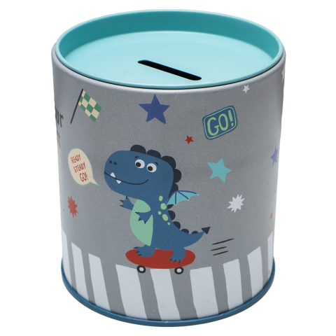 Pusculita din metal rotunda 9x10 cm Dinozaur [2]