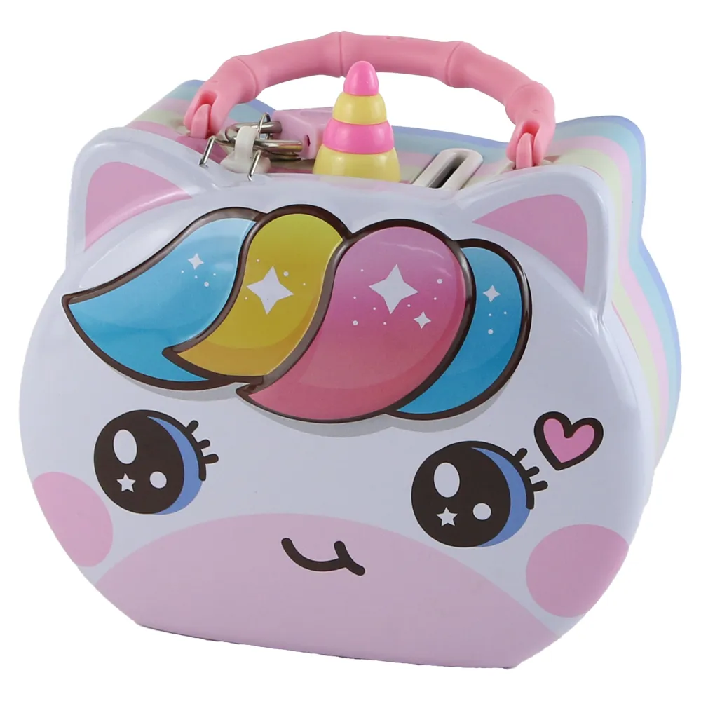 Accesorii personale și beauty - Pusculita metalica cu lacat si cheie 14x11 cm Unicorn