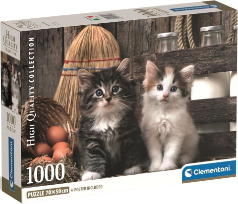 Jucării și jocuri - Puzzle Clementoni 1000 piese Pisicute dragute