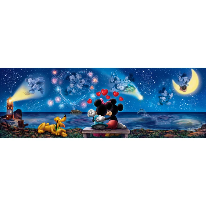 Puzzle Clementoni 1000 piese Panorama Mickey si Minnie [1]