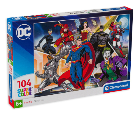 Jocuri educative și de societate - Puzzle 104 piese Clementoni DC Heroes 48.5 x 33.5 cm