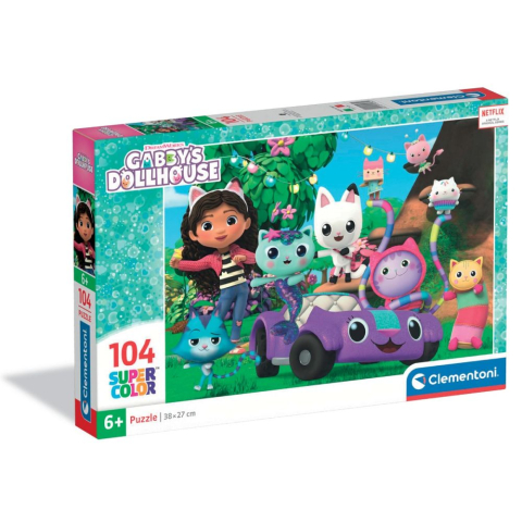 Jucării și jocuri - Puzzle Clementoni Gabby's Dollhouse 104 piese