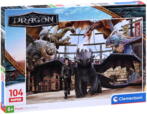 Jucării și jocuri - Puzzle Cum sa-ti dresezi dragonul 104 piese Clementoni