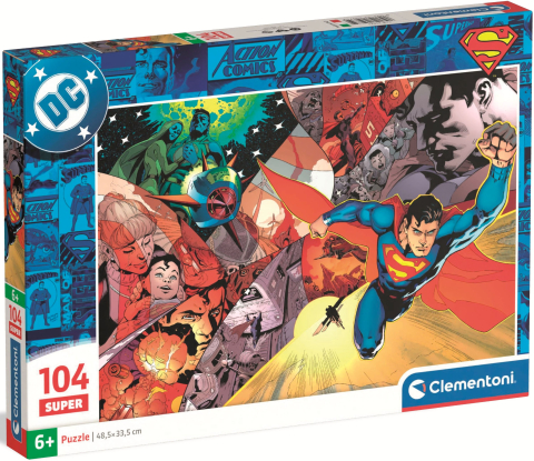 Jocuri educative și de societate - Puzzle 104 piese Clementoni Superman 48.5 x 33.5 cm
