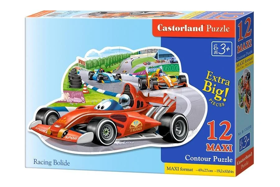 Puzzle - Puzzle 12 piese Maxi Masina de Curse