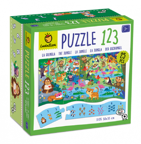 Jucării și jocuri - Puzzle 25 piese 123 Jungla Ludattica
