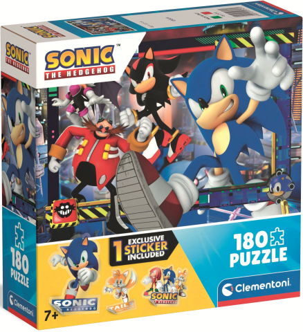 Jucării și jocuri - Puzzle Clementoni 180 piese Sonic Ariciul