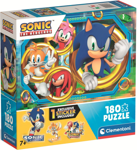 Jucării și jocuri - Puzzle Sonic Ariciul 180 piese Clementoni