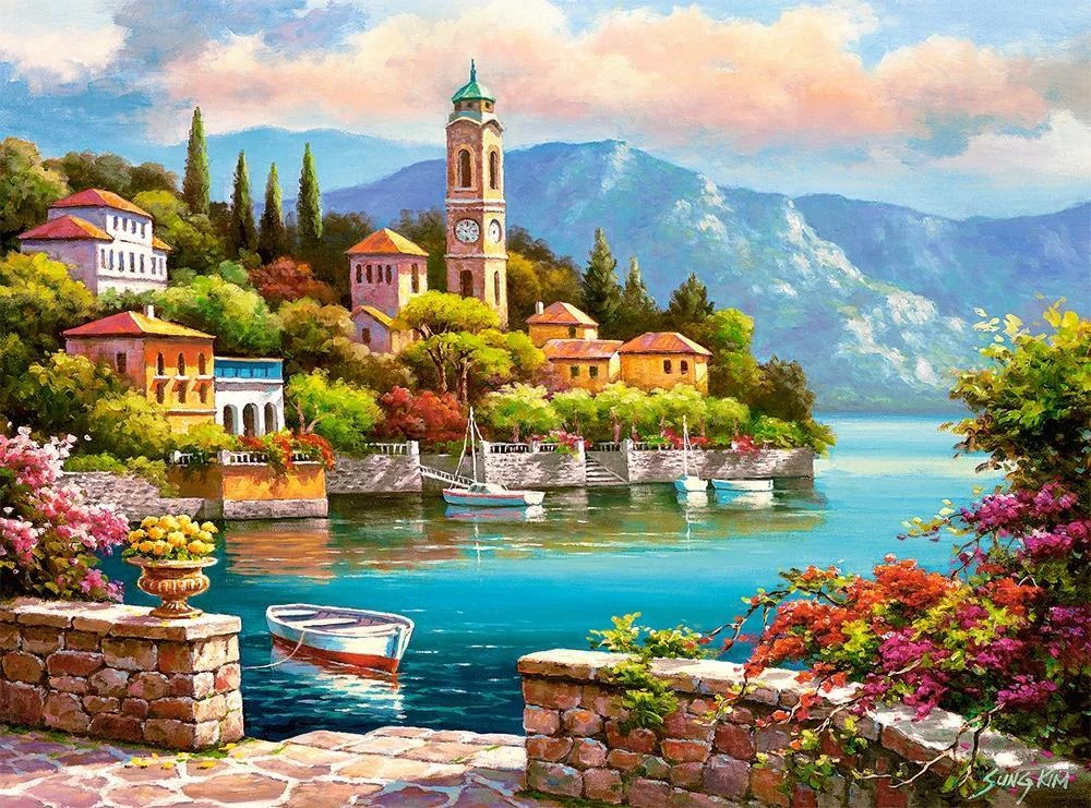 Puzzle 2000 piese Village Clock Tower [1]