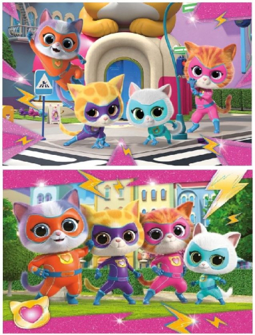 Puzzle pentru copii Clementoni din 2 x 20 piese Super Kitties [1]
