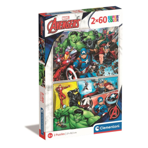 Puzzle - Puzzle Marvel Avengers Set 2x60 Piese Clementoni 27 x 18.5 cm