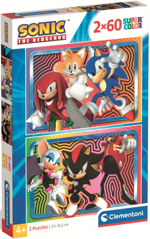 Puzzle - Puzzle Sonic the Hedgehog Set 2x60 Piese Clementoni 27 x 18.5 cm