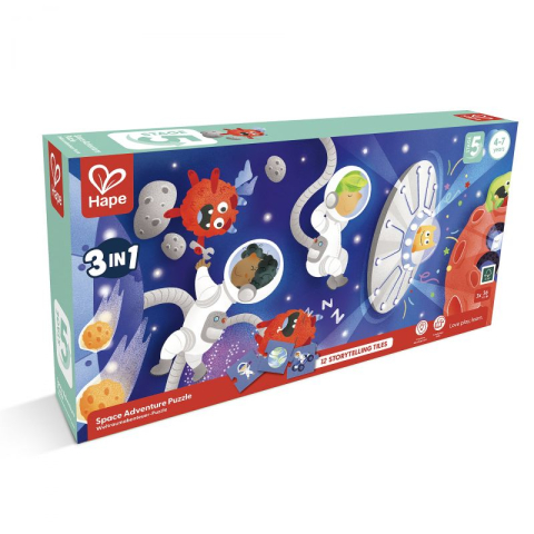 Puzzle - Puzzle Aventura in Spatiu si Joc Storytelling 3 in 1 Hape