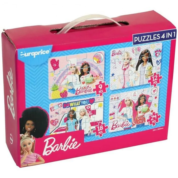 Jucării și jocuri - Puzzle Europrice Barbie 4 in 1