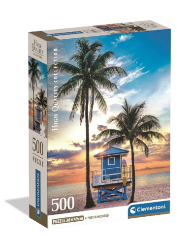 Jucării și jocuri - Puzzle 500 piese Miami Beach Florida 49 x 36 cm