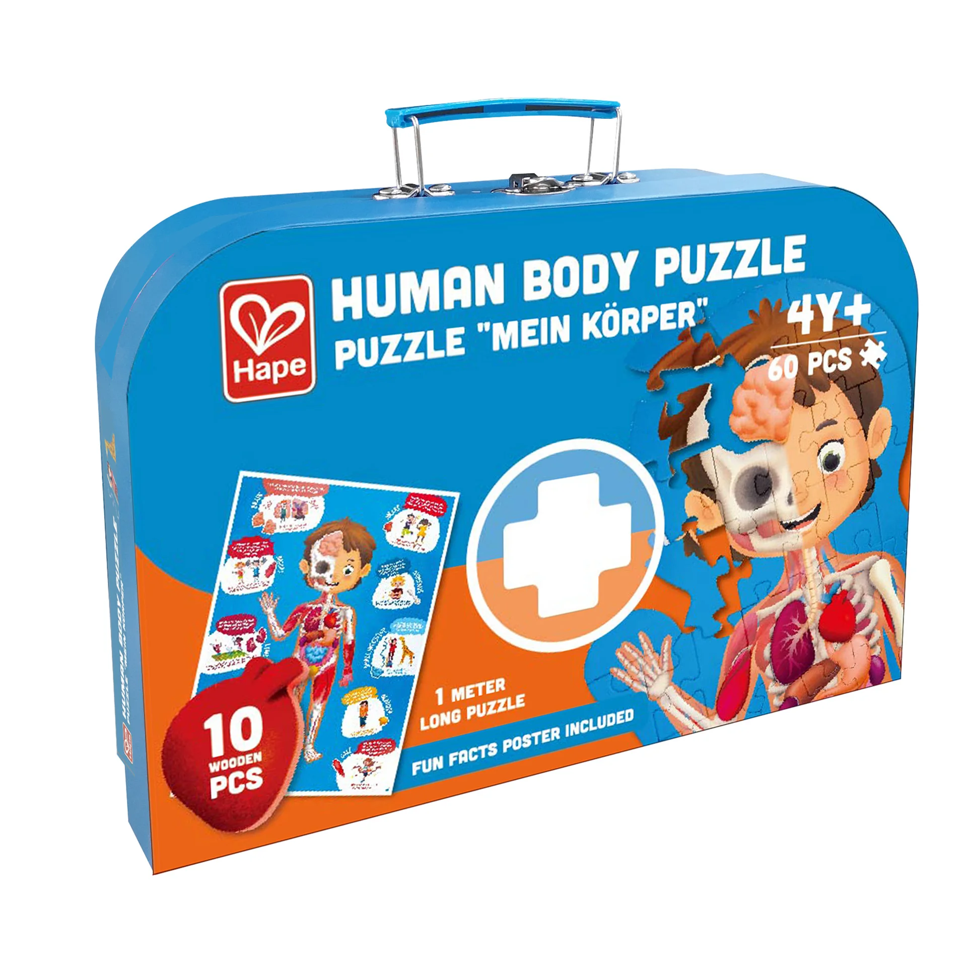 Puzzle - Puzzle Hape Corpul Uman 61 piese 100 x 50 cm