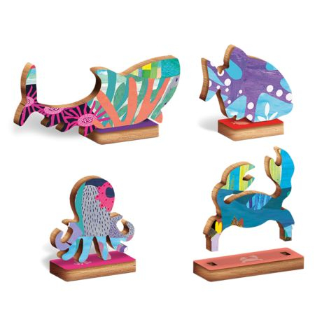 Puzzle din lemn 48 piese Oceanul Woody Ludattica [1]