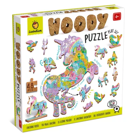 Jucării și jocuri - Puzzle din lemn 48 piese Peisaje Fantastice Woody Ludattica