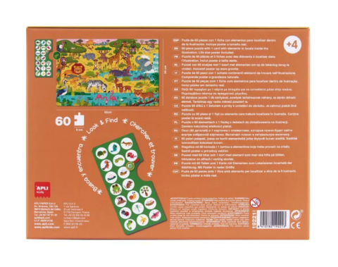 Joc puzzle de observatie Savannah 60 piese cu poster [2]
