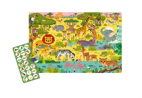 Joc puzzle de observatie Savannah 60 piese cu poster [1]