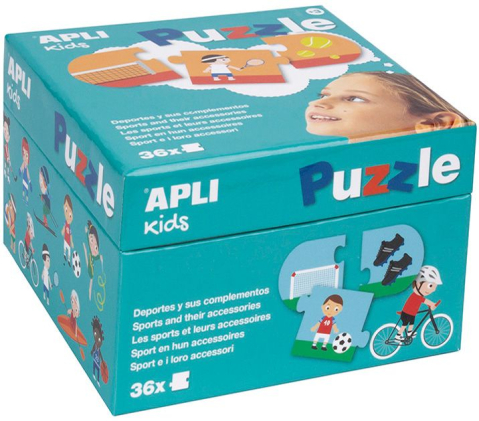 Jucării și jocuri - Puzzle Apli Sportul si accesoriile lui 15 x 15 x 9.5 cm