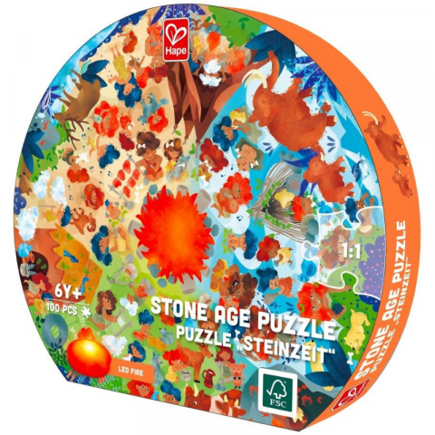 Jucării și jocuri - Puzzle pentru copii cu led Epoca de piatra 102 piese