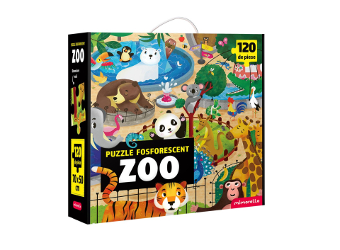 Jocuri educative și de societate - Puzzle fosforescent Mimorello – Zoo