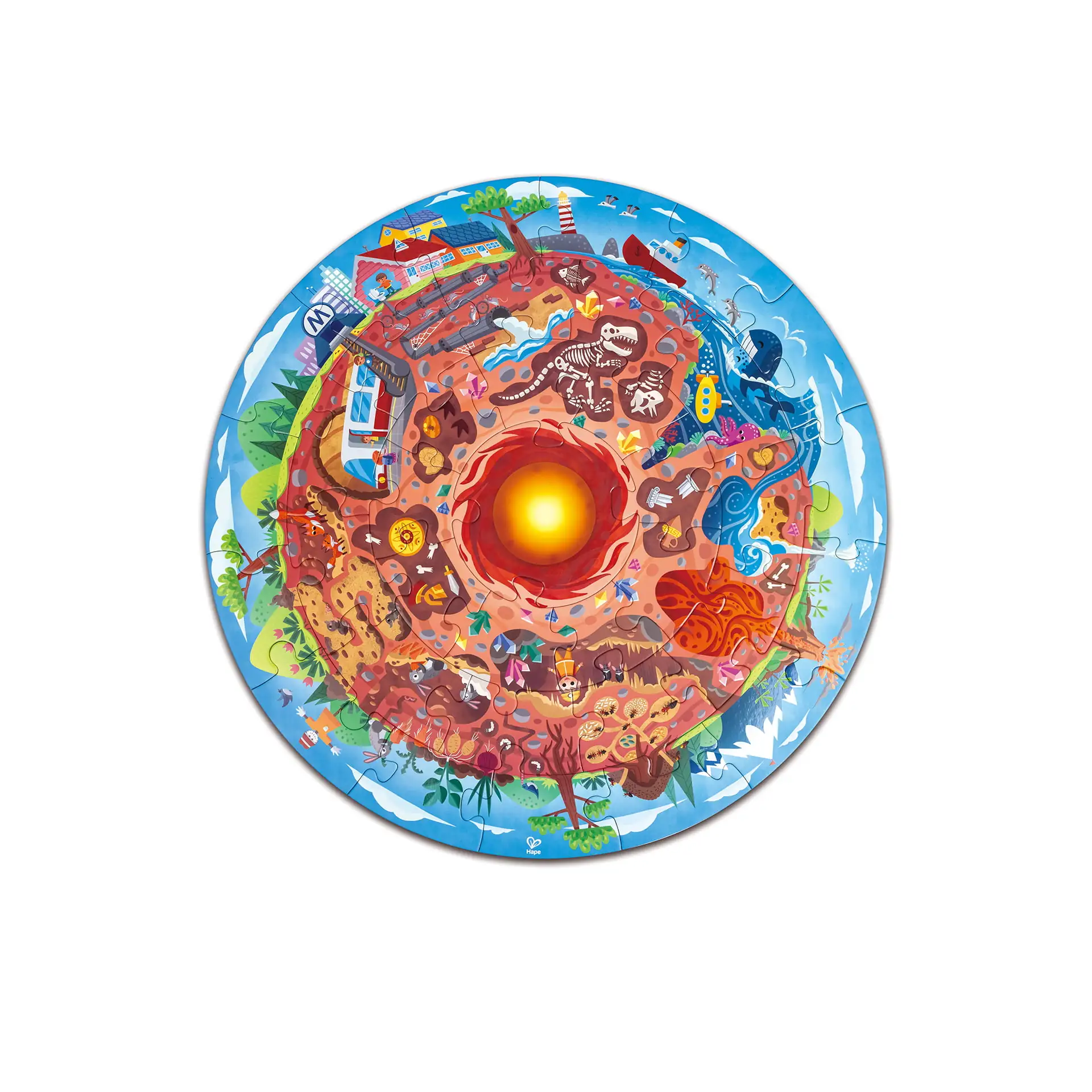 Jucării și jocuri - Puzzle copii Lumea Subterană cu LED, 38 piese – Hape
