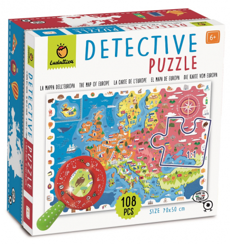 Jucării și jocuri - Puzzle 108 piese harta Europei Detective Puzzle Ludattica