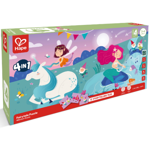 Puzzle - Puzzle Zane si Joc Storytelling 4 in 1 Hape 80 x 20 cm