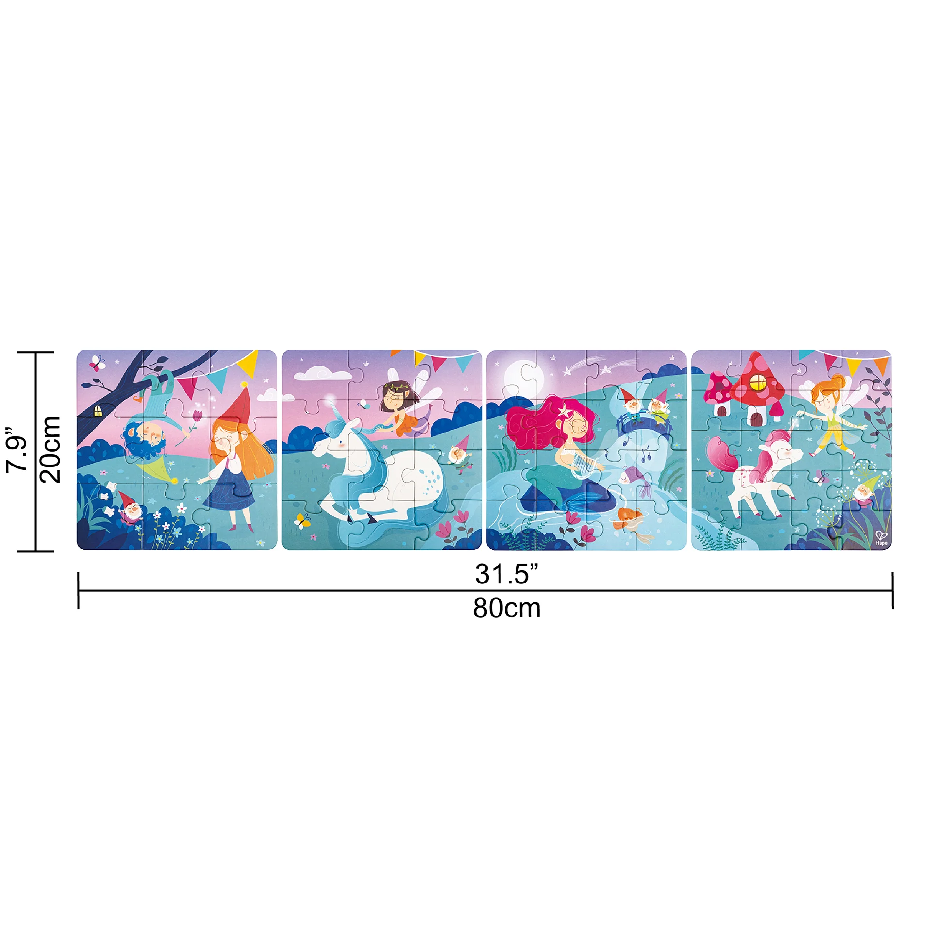 Puzzle Zane si Joc Storytelling 4 in 1 Hape 80 x 20 cm [2]