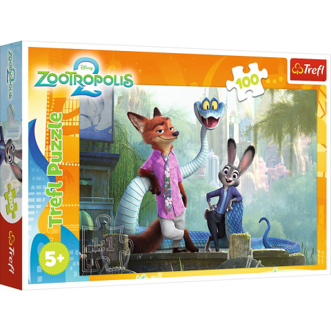 Jucării și jocuri - PUZZLE TREFL 100 DISNEY ZOOTROPOLIS SECRETELE ZOOTOPIA