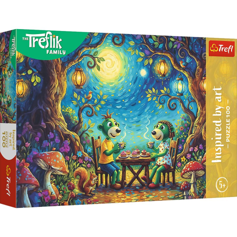 Jucării și jocuri - PUZZLE TREFL 100 FAMILIA TREFLIK INSPIRAT DE ARTA INTALNIRE INTR-O CAFENEA