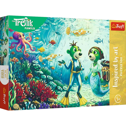 Jucării și jocuri - PUZZLE TREFL 100 FAMILIA TREFLIK INSPIRAT DE ARTA MAGIA ADANCURILOR