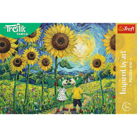 PUZZLE TREFL 100 FAMILIA TREFLIK INSPIRAT DE ARTA O PLIMBARE PRINTRE FLOAREA SOARELUI [2]