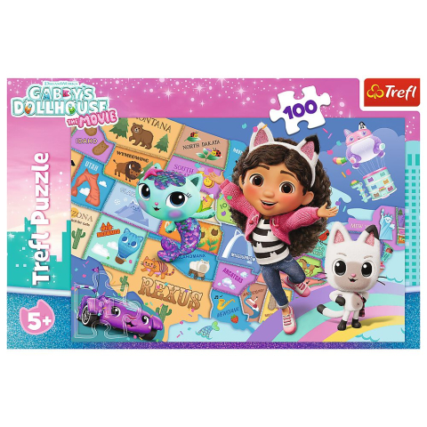 PUZZLE TREFL 100 GABBYS DOLLHOUSE PRIETENIA IN CASA PISICILOR LUI GABBY [2]