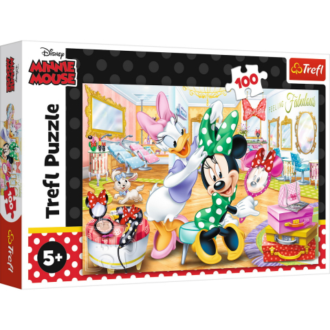 Jucării și jocuri - PUZZLE TREFL 100 MINNIE LA SALONUL DE INFRUMUSETARE