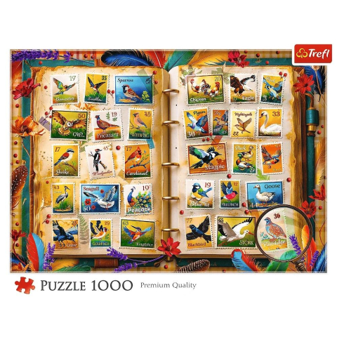 PUZZLE TREFL 1000 COLECTIA DE TIMBRE ATLASUL PASARILOR [2]