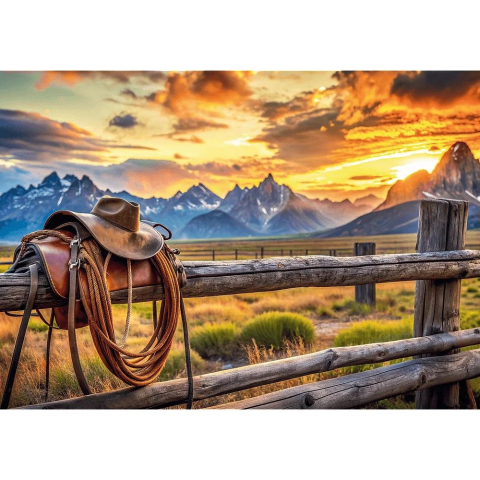 PUZZLE TREFL 1000 COLECTIA SUA VESTUL AMERICAN POSTER INCLUS [1]