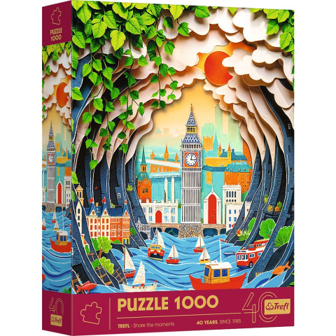 Jocuri educative și de societate - PUZZLE TREFL 1000 EDITIA ANIVERSARA 40 DE ANI 3D LONDRA
