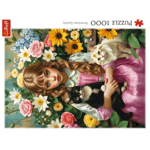 PUZZLE TREFL 1000 FATA CU PISICI [2]