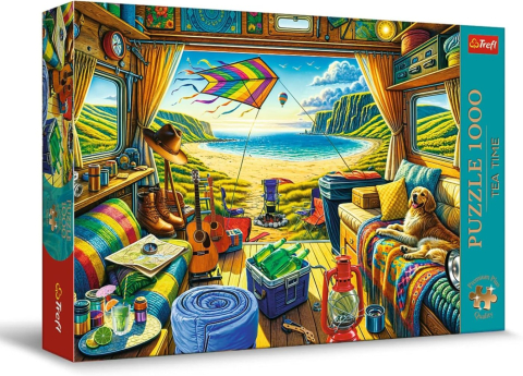 Jucării și jocuri - PUZZLE TREFL 1000 PREMIUM PLUS TEA TIME CALATORIE CU CARAVANA
